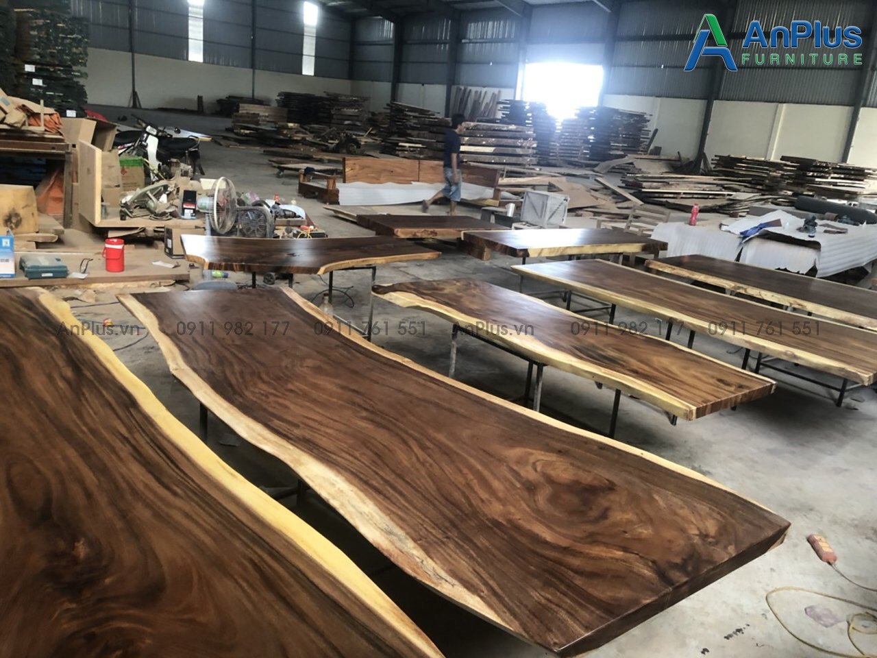 gỗ nguyên tấm lớn xưởng anplus