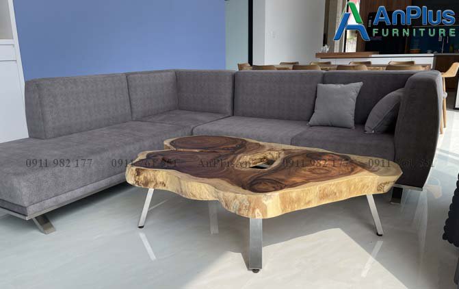 bàn tròn sofa gỗ nguyên tấm