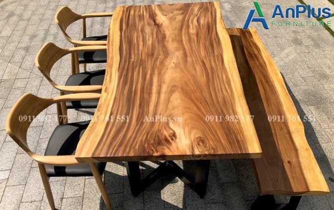 bàn và băng ghế gỗ me tây