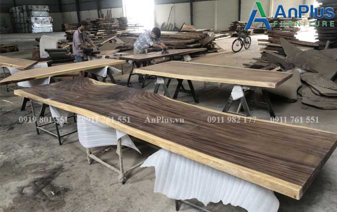 xưởng làm bàn gỗ me tây nguyên tấm