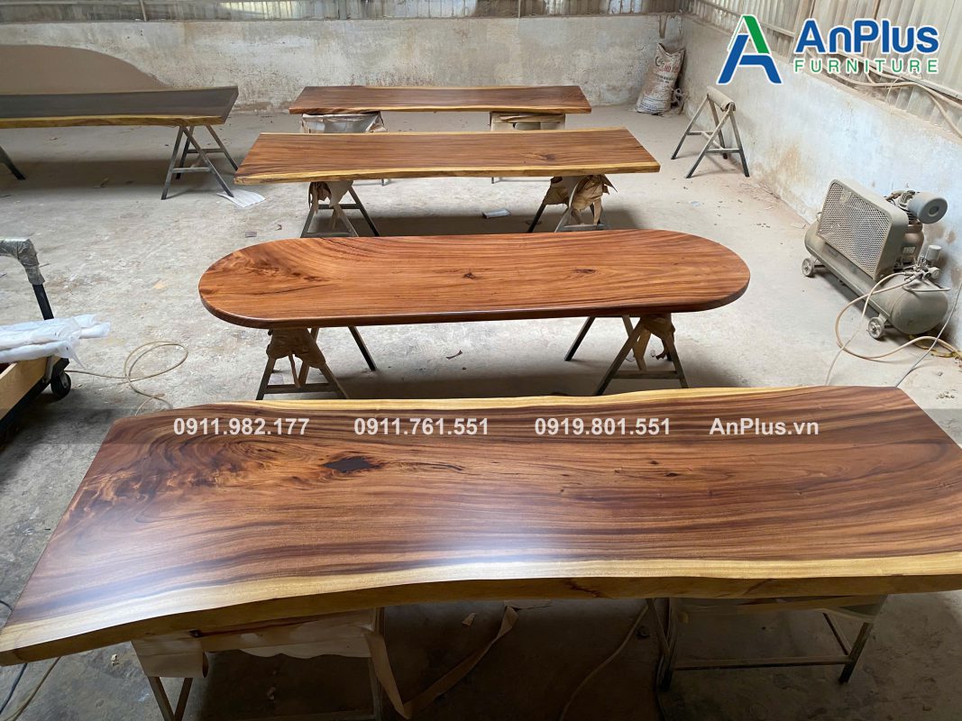 giá bàn gỗ me tây tại xưởng nội thất AnPlus