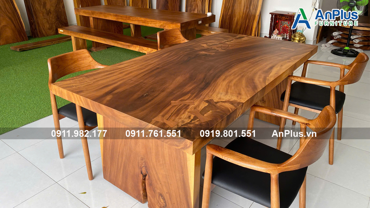 Bàn gỗ me tây phòng khách vẻ đẹp tự nhiên