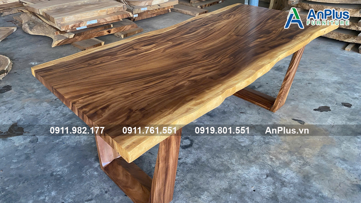 Mẫu bàn gỗ me tây đẹp tự nhiên nguyên bản