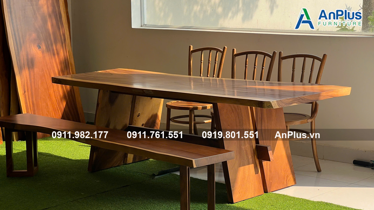 Xưởng cung cấp bàn gỗ me tây nguyên tấm đẹp