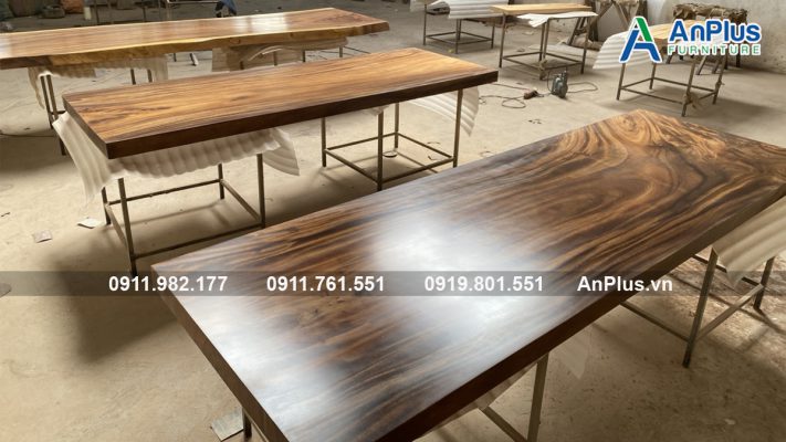 bàn ăn gỗ me tây vân gỗ tự nhiên