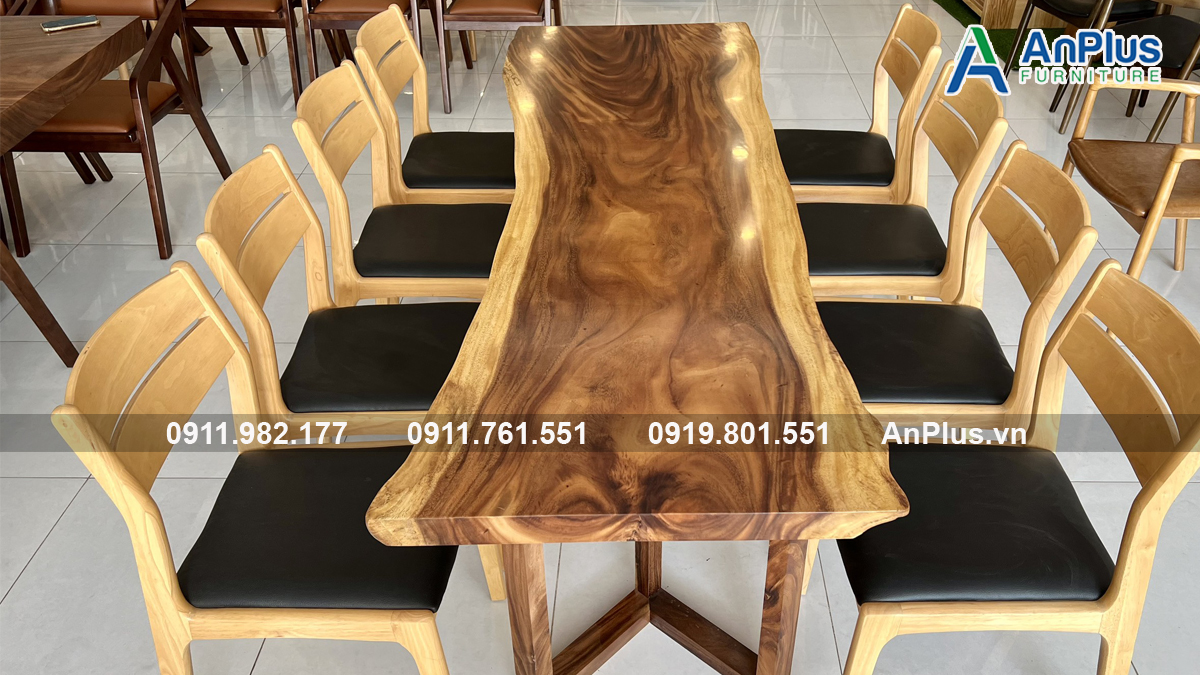 Bộ bàn ăn gỗ me tây giá tốt xưởng