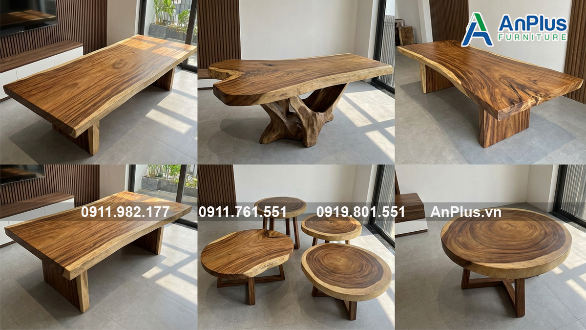 Mẫu bàn gỗ me tây tự nhiên giá xưởng Mẫu bàn gỗ me tây tự nhiên giá xưởng