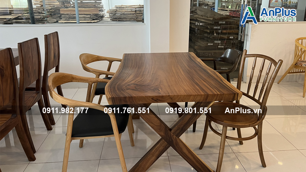 bàn cafe gỗ me tây nguyên tấm quán cafe