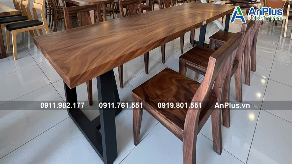 Giá bàn gỗ me tây chân sắt phòng ăn Giá bàn gỗ me tây chân sắt phòng ăn