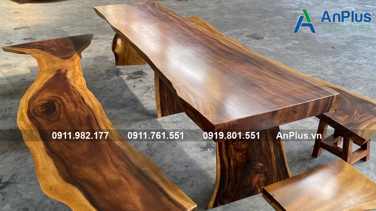 Bàn gỗ me tây nguyên tấm giá sỉ tại xưởng