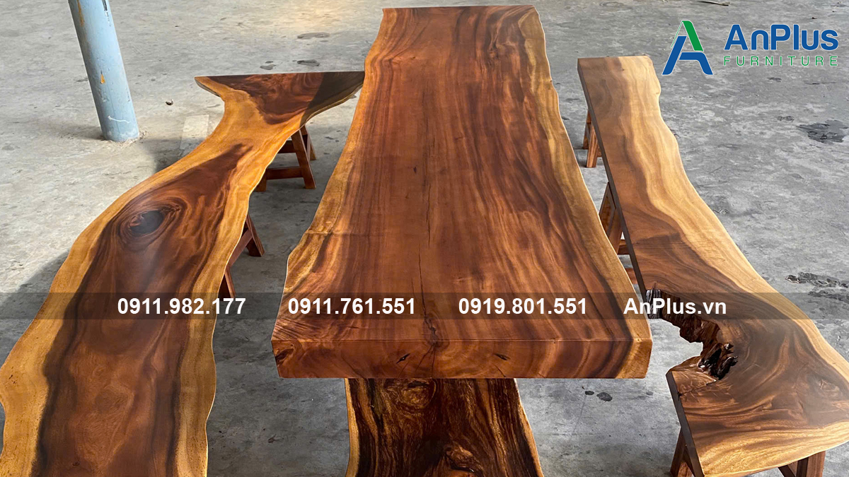 Giá mặt bàn gỗ me tây nguyên tấm theo yêu cầu