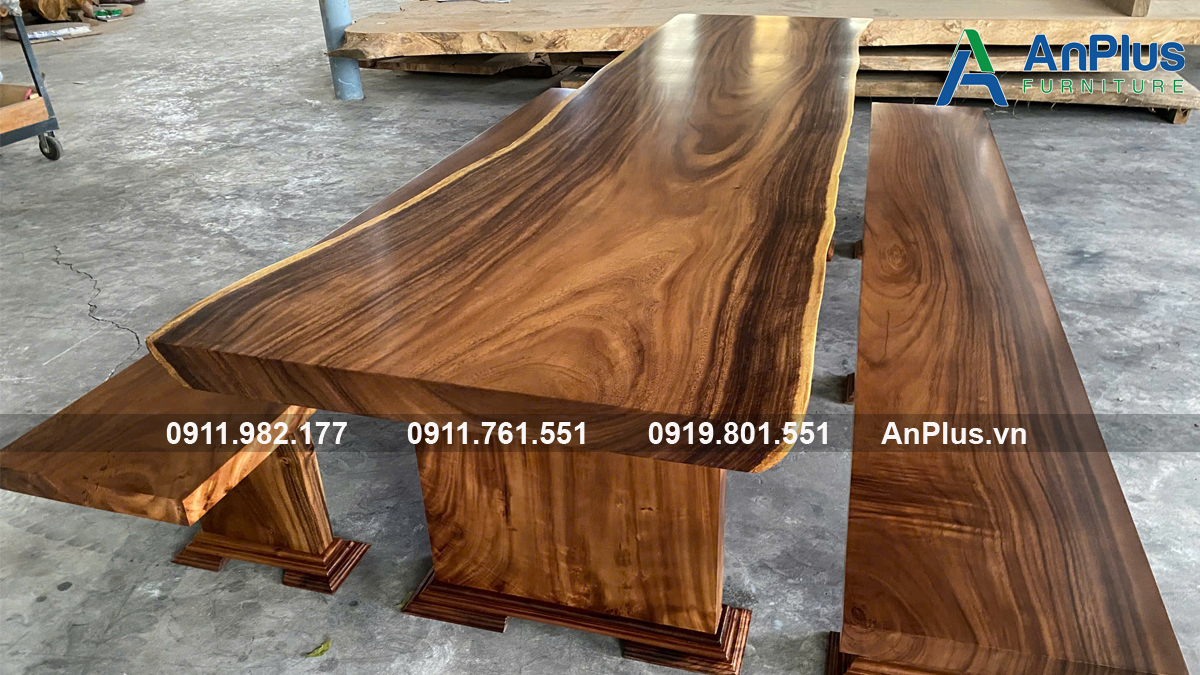 Xưởng sản xuất mặt bàn gỗ me tây kích thước lớn