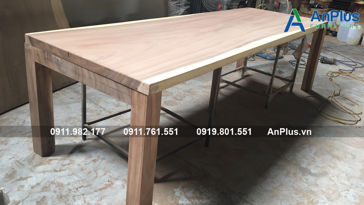 Xưởng làm mặt bàn gỗ me tây nguyên tấm
