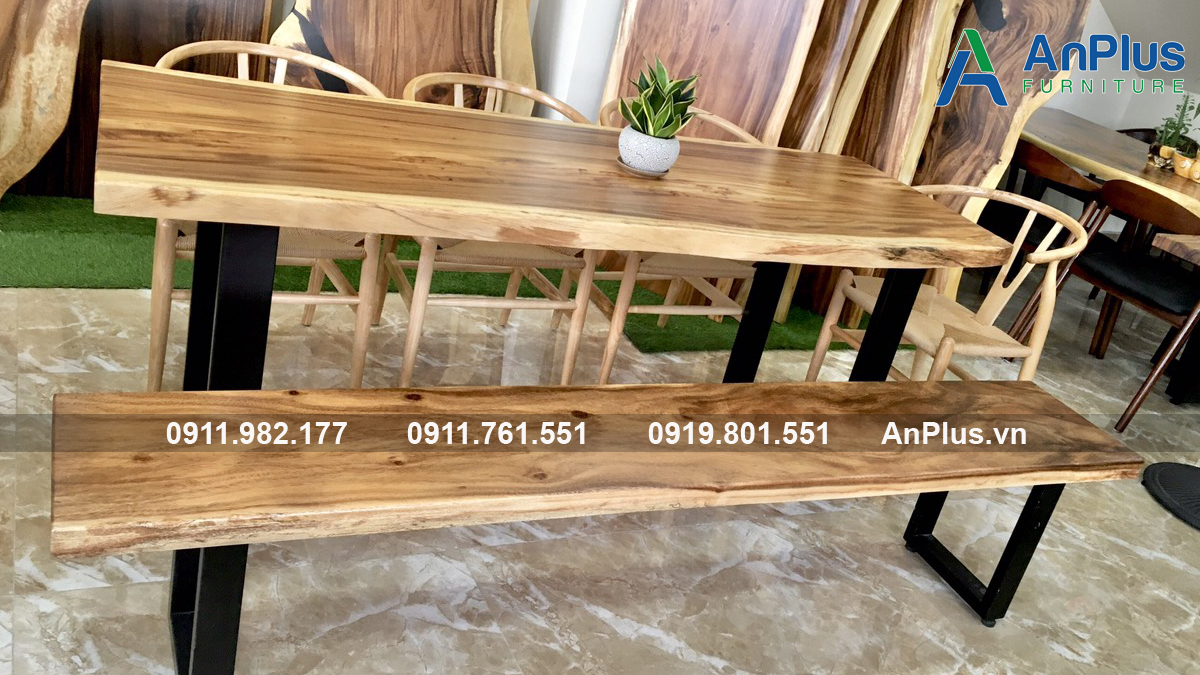 Mẫu bàn gỗ me tây cho quán cafe hiện đại